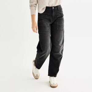 Juniors' SO High-Rise Barrel Jeans